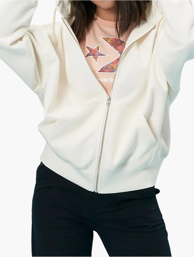 Converse zip hot sale hoodie women's